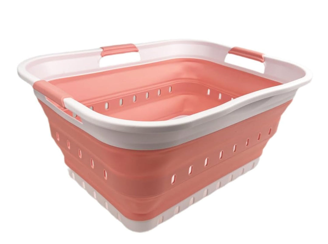SAMMART 42L Faltbarer Wäschekorb aus Kunststoff – Faltbarer Pop-Up-Aufbewahrungsbehälter/Organizer –