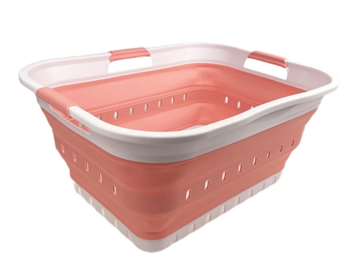 SAMMART 42L Faltbarer Wäschekorb aus Kunststoff – Faltbarer Pop-Up-Aufbewahrungsbehälter/Organizer –