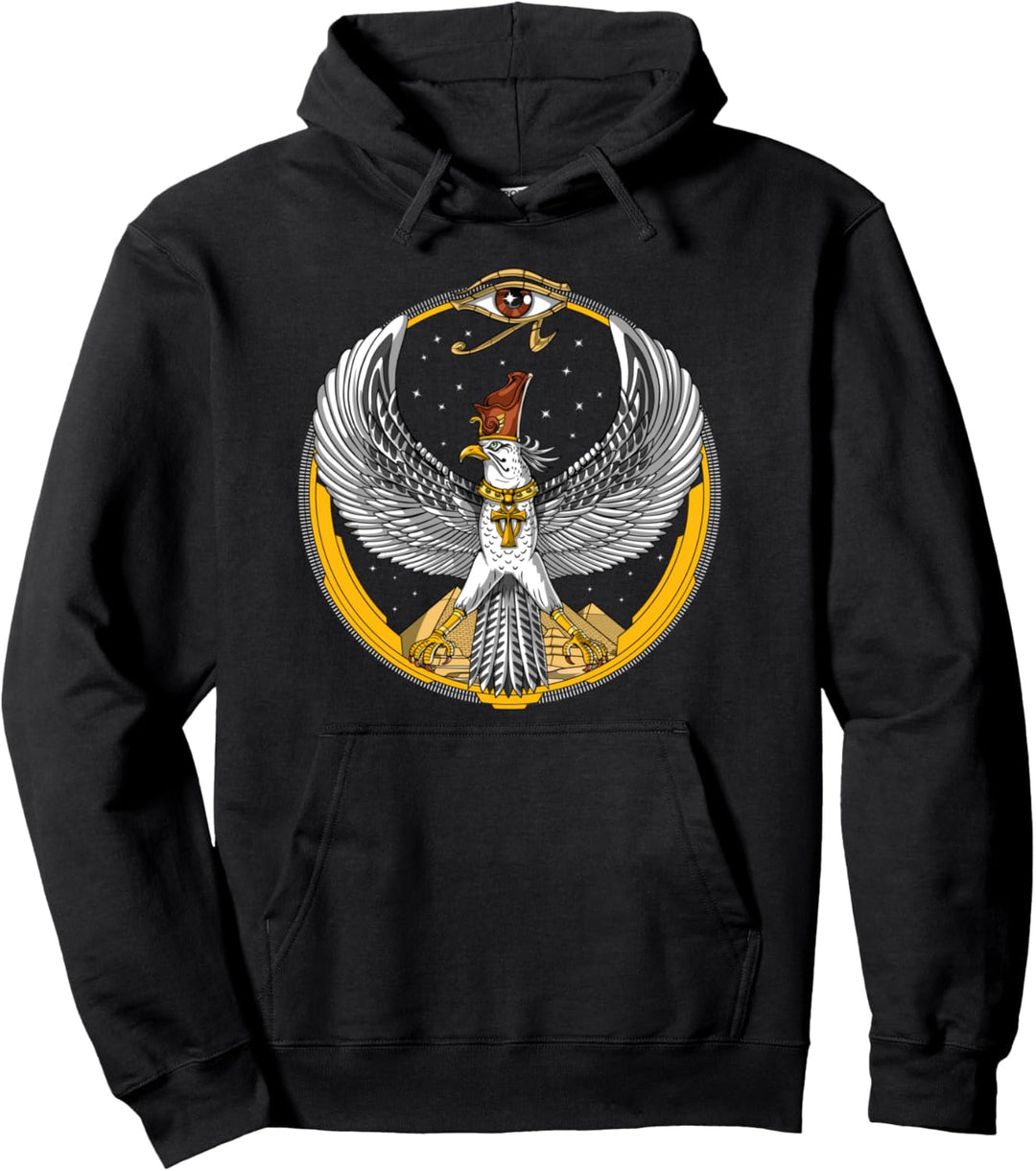 Horusauge ägyptische Pharao Falke Gott Horus Ankh Pyramiden Pullover Hoodie