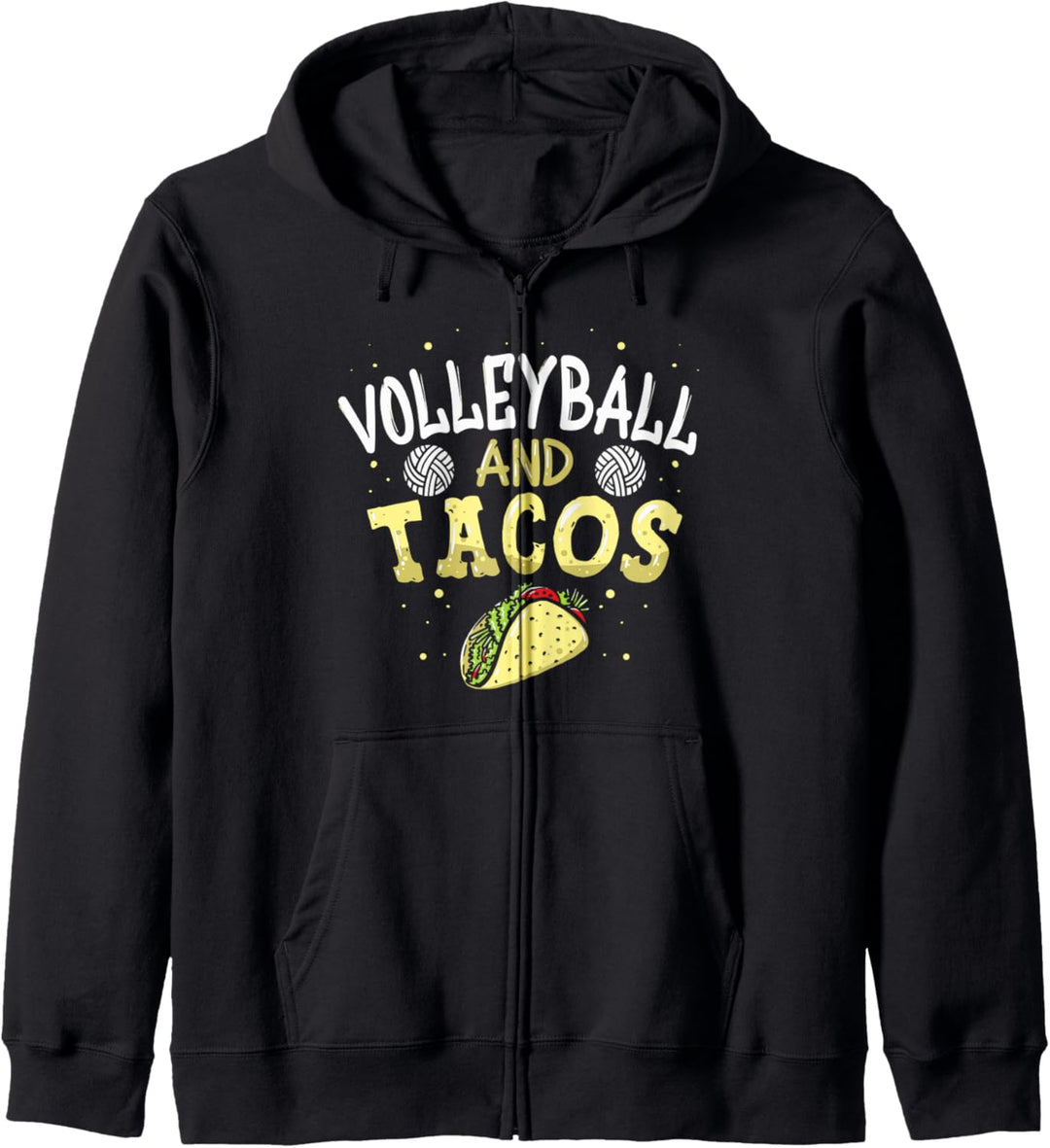 Volleyball und Tacos - Lustiges Vintage Taco Kapuzenjacke