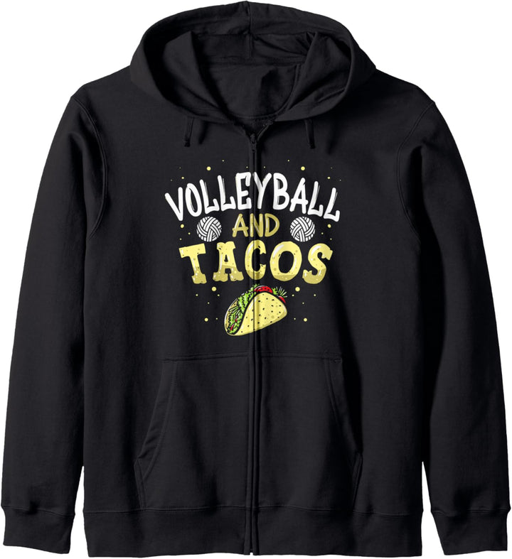 Volleyball und Tacos - Lustiges Vintage Taco Kapuzenjacke