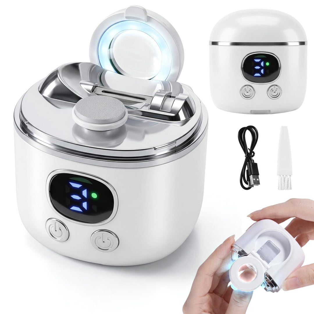 Elektrischer Nagelknipser 3-In-1 Schneiden Schleifen Lupe Automatischer Nagelknipser 3 Geschwindigke