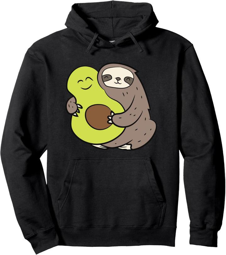 Lustige Faultiere mit Avocado Veganer Süsse Faultier-Avocado Pullover Hoodie