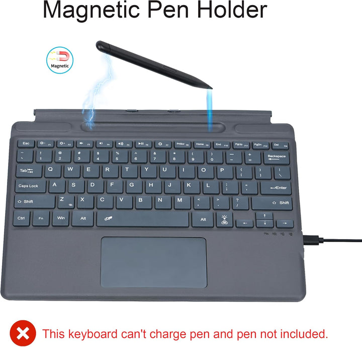 Bluetooth-Tastatur für Microsoft Surface Pro Copilot+ PC (11. Edition), kompatibel mit Pro 8 9 10/ X