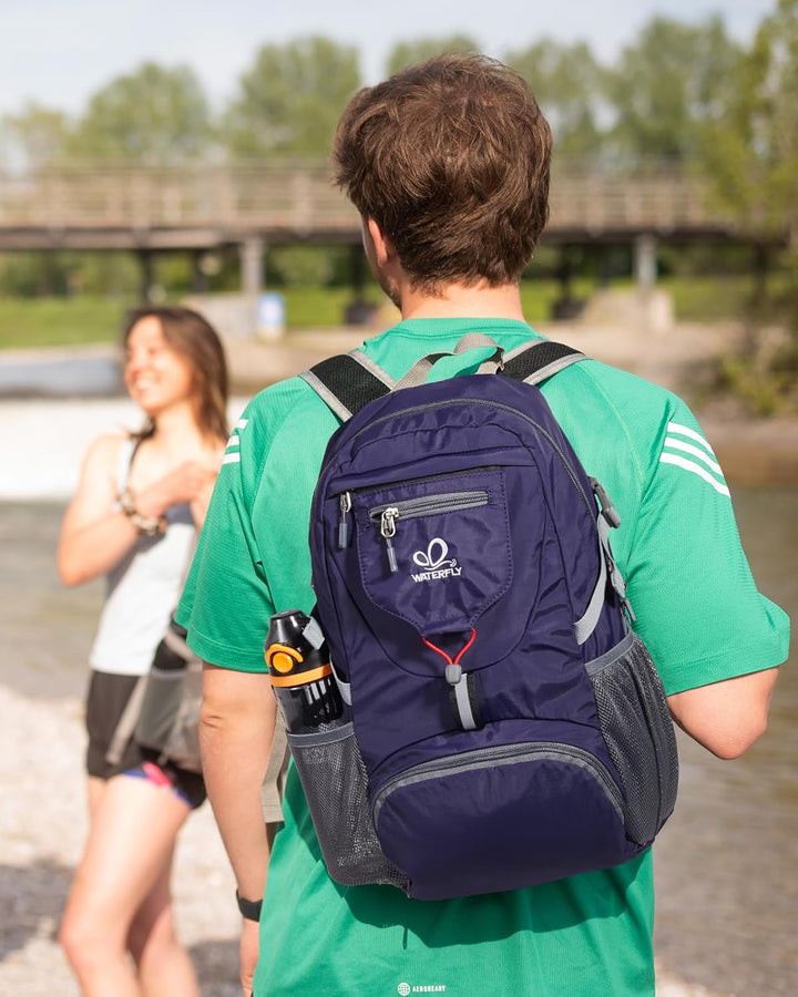 WATERFLY Ultraleicht Faltbar Klein Rucksack: 20L Leicht Packable Wanderrucksack Tagesrucksack Trekki