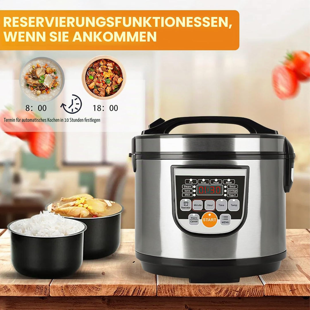 Reiskocher, 5 l, grosses Fassungsvermögen, für 2-10 Personen, multifunktionaler elektrischer Multiko
