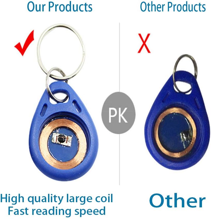 YAVIS EM4305 100 x RFID Transponder Chipschlüssel Beschreibbare Schlüsselring 125KHz Nähe EM ID Kart