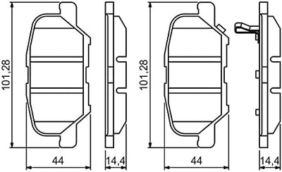 Bosch BP1650 Bremsbeläge - Hinterachse - ECE-R90 Zertifizierung - vier Bremsbeläge pro Set