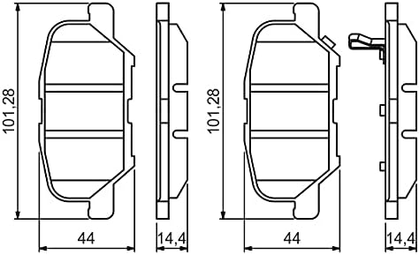 Bosch BP1650 Bremsbeläge - Hinterachse - ECE-R90 Zertifizierung - vier Bremsbeläge pro Set