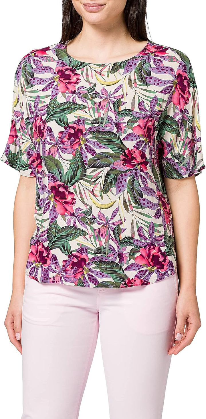 Q/S designed by - s.Oliver Damen 2063093 Bluse 32 Beige Floral Aop, 32 Beige Floral Aop