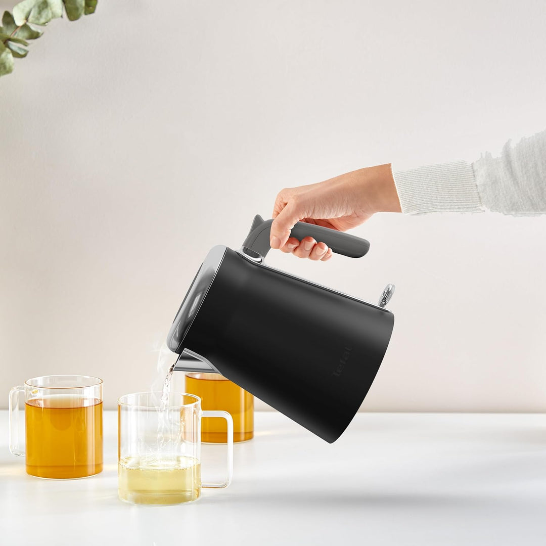 Tefal Collection Edelstahlwasserkocher im Retrostil, 1,7 l Fassungsvermögen, 2400 W, Einhändiges Öff