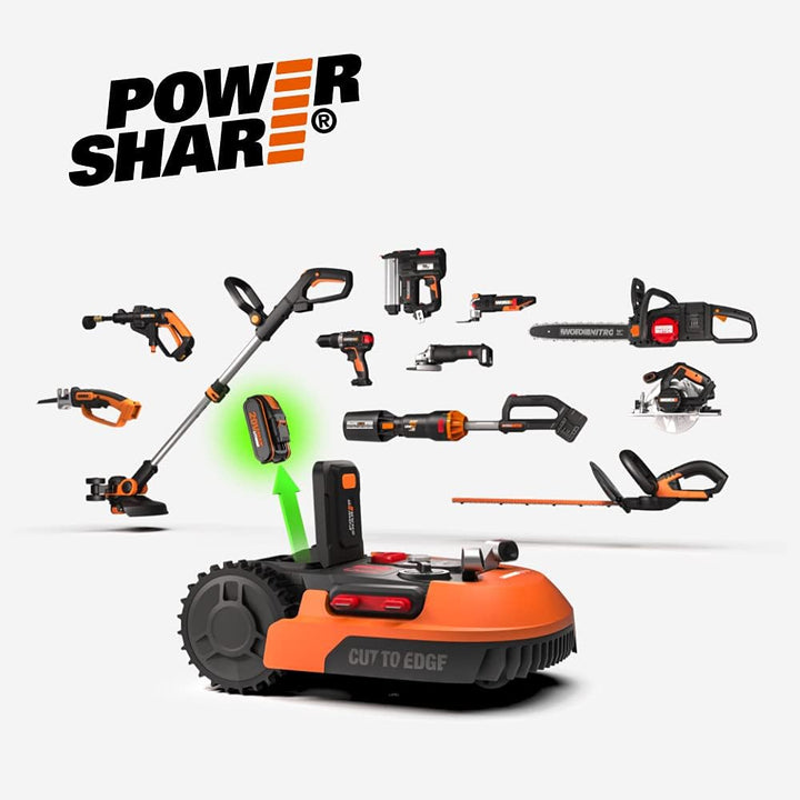 WORX Landroid PLUS WR165E Mähroboter für Gärten bis 500 qm mit WLAN, Bluetooth und schwimmendem Mähd
