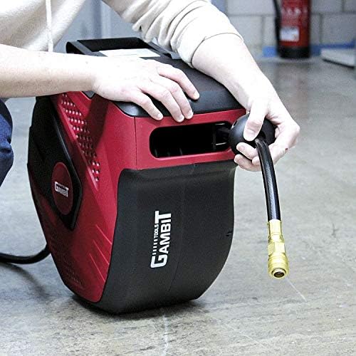 GAMBIT TOOLS Druckluft-Schlauchaufroller DLS 15, 15 m, 1/2 Zoll, 20 bar, Automatische Aufwicklung, 1
