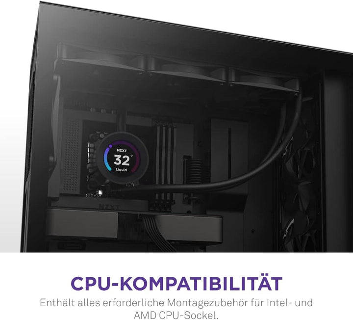 NZXT Kraken Elite 360 - RL-KN36E-B1-360mm AIO CPU Wasserkühlung - 2,36" LCD Display 640x640-2x120mm