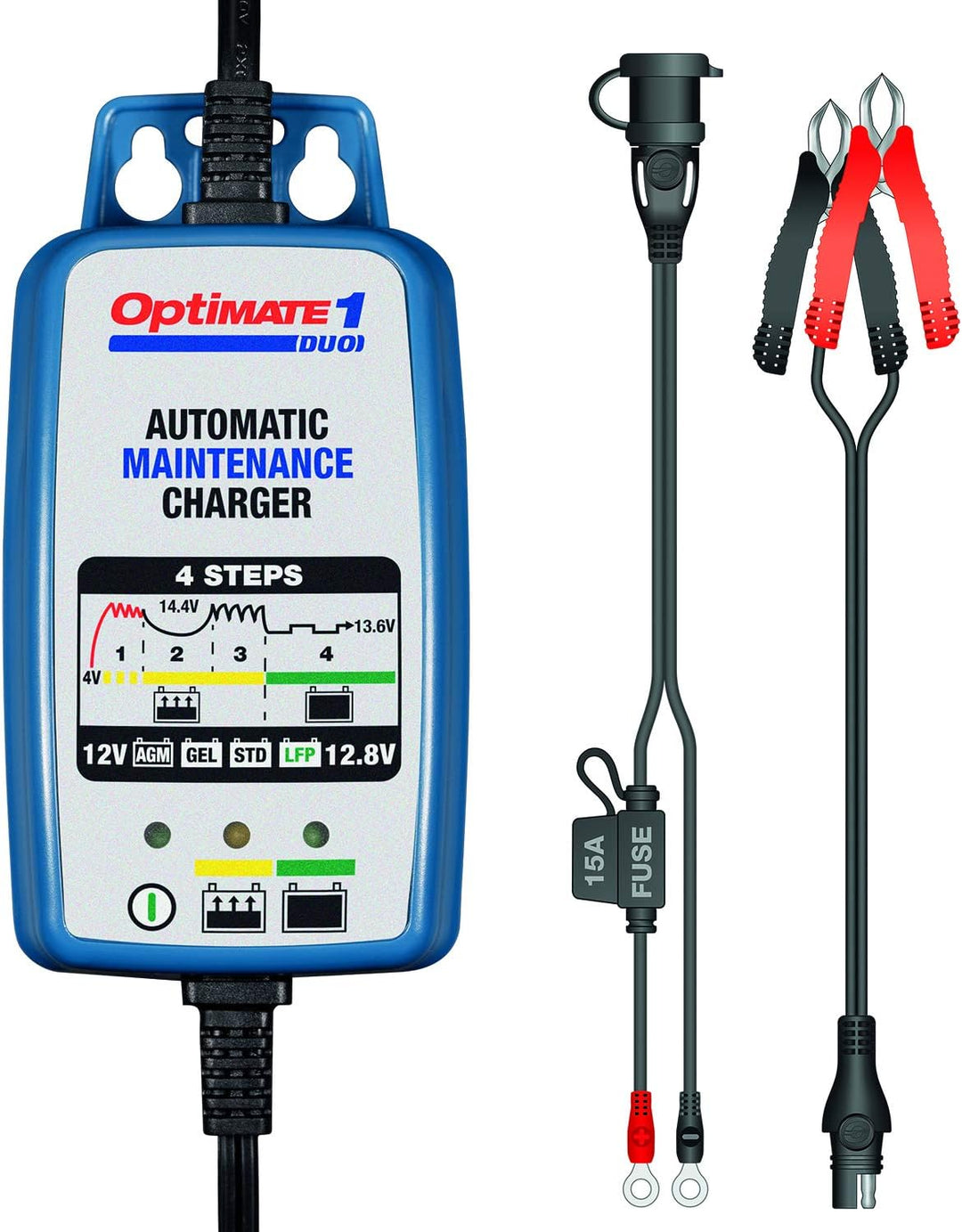 OptiMATE 1 Duo - 4-stufiges 12V 0,6A Batterielade- und Wartungsgerät