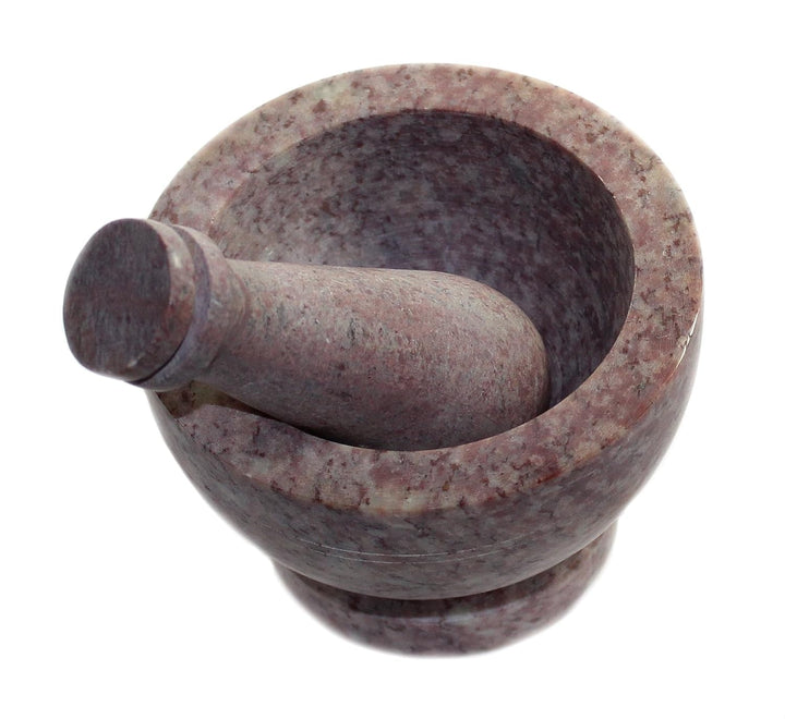 Budawi® Küchen Mörser aus Speckstein | Ø ca. 10 cm Höhe ca. 7 cm | mit Stössel | auch als Räuchergef