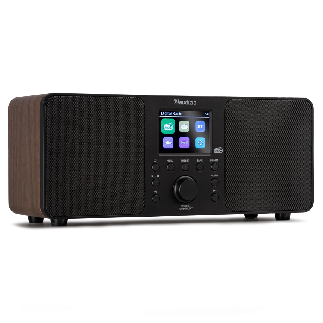 Audizio Genua DAB Radio mit Bluetooth – Stereo DAB Plus Radio mit Fernbedienung, 60 Speicherplätze,