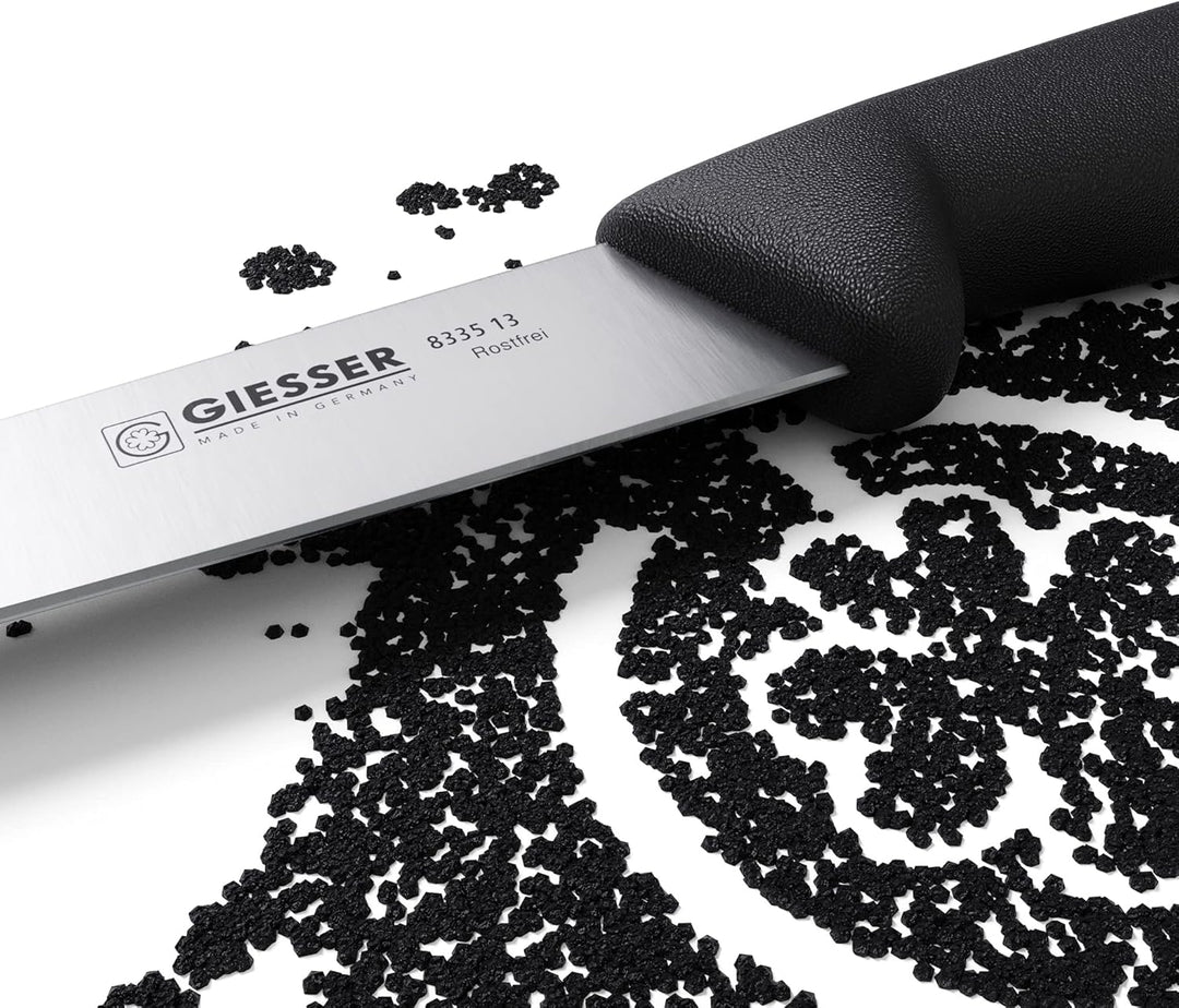 Giesser seit 1776 - Made in Germany - Allzweckmesser schwarz, Basic Black, Klinge 13 cm, rutschfest,
