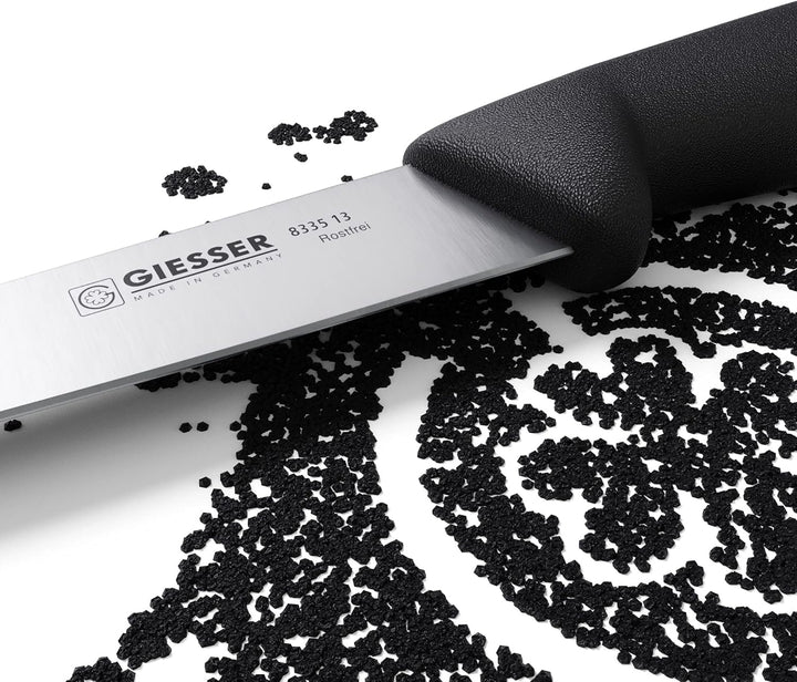 Giesser seit 1776 - Made in Germany - Allzweckmesser schwarz, Basic Black, Klinge 13 cm, rutschfest,
