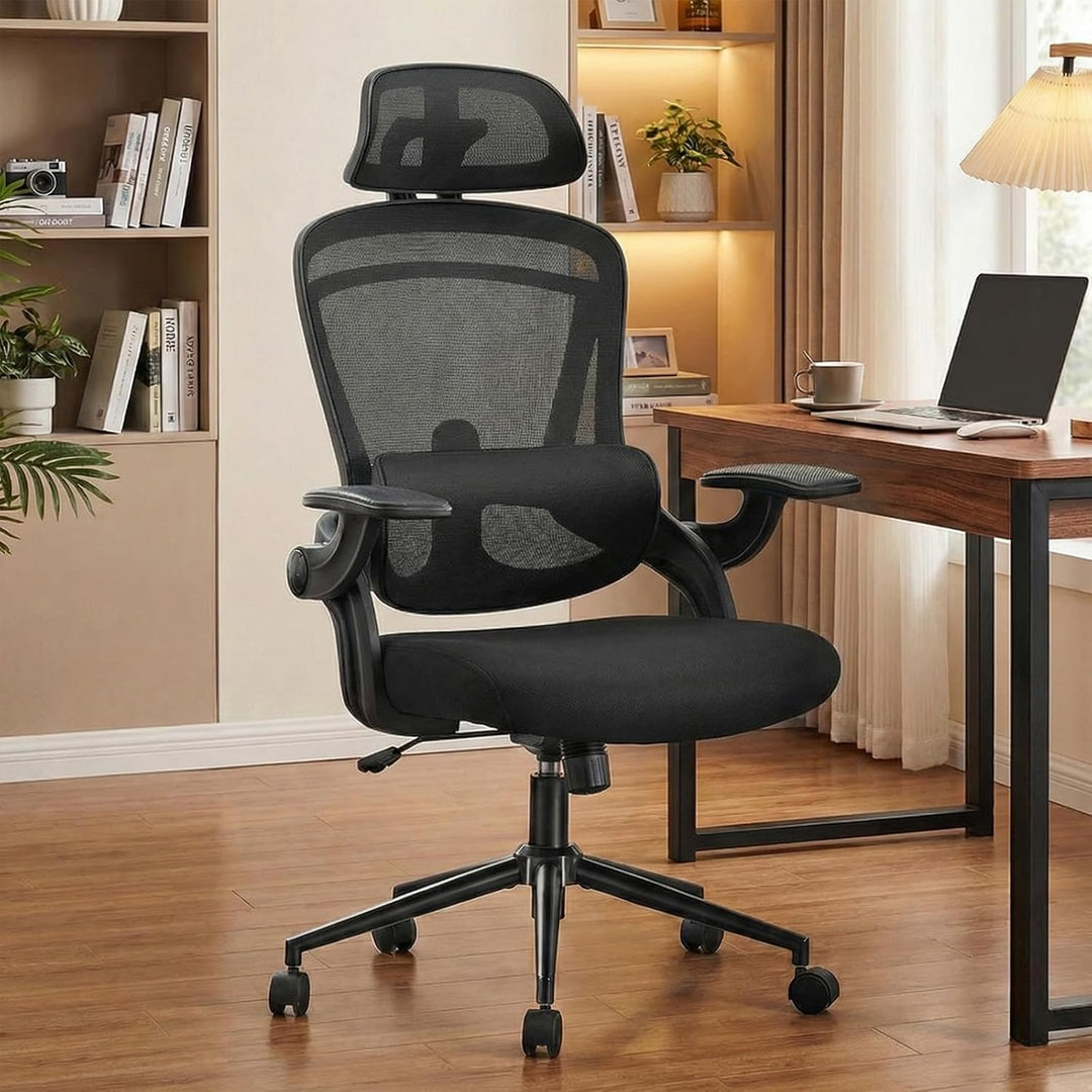 Sweetcrispy Ergonomischer Bürostuhl, Schreibtischstuhl Ergonomisch, Atmungsaktiver Netzstuhl mit Ver