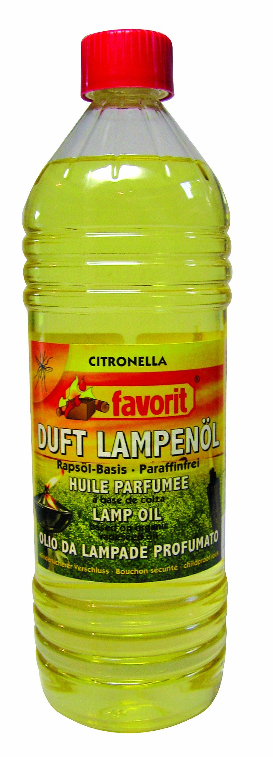 Favorit 2100C Bio-Duftlampenöl Citronella 1000 ml; Bio-Lampenöl auf Rapsölbasis mit Zitronenduft; mi