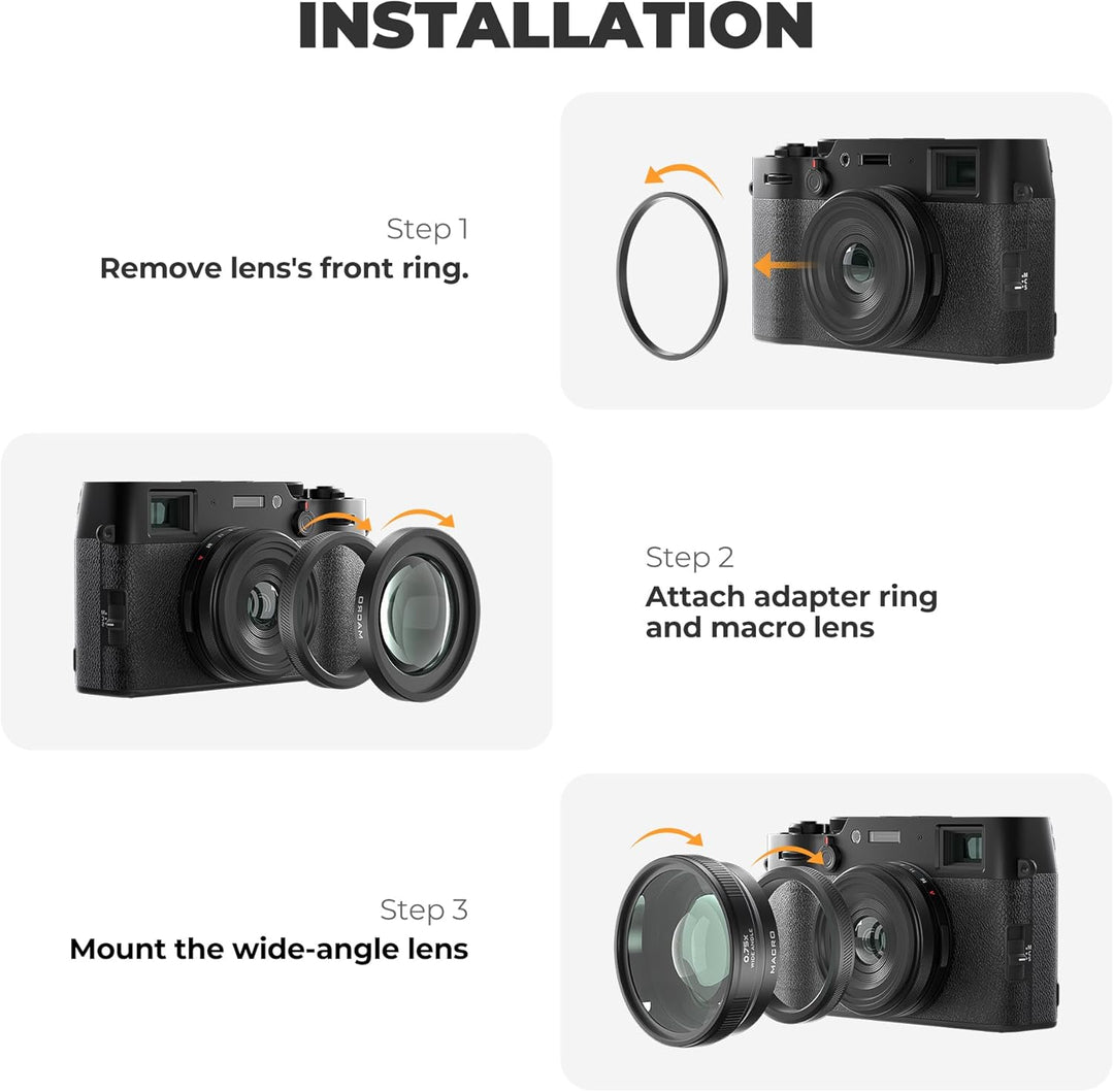 Freewell 2-in-1 Weitwinkel- & Makro-Objektiv kompatibel mit Fuji X100VI/X100V - Vielseitiges Design,