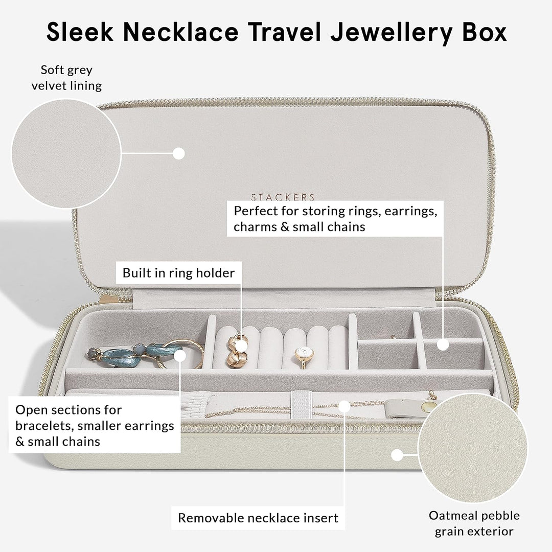 Stackers Sleek Necklace Oatmeal Travel Box