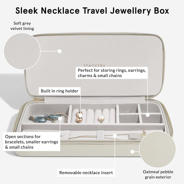 Stackers Sleek Necklace Oatmeal Travel Box