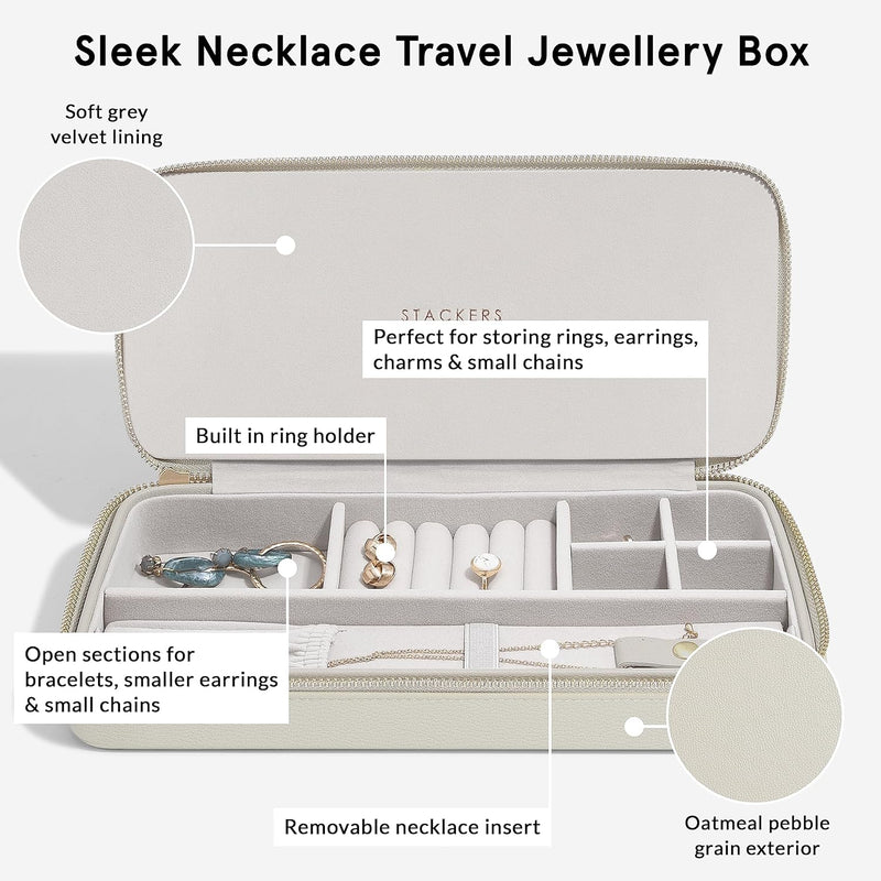 Stackers Sleek Necklace Oatmeal Travel Box