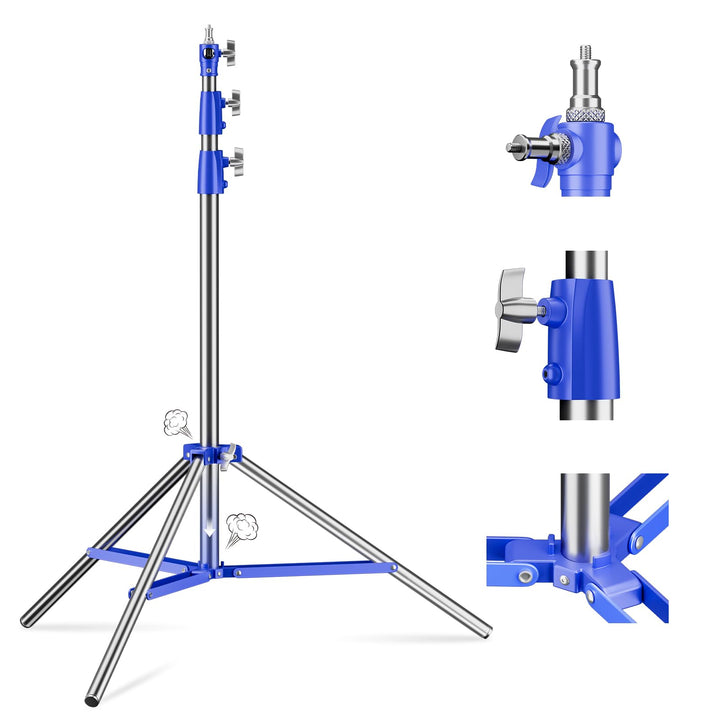 Soonpho Lichtstativ Vollmetall Puffer Druckstativ 9,1 ft/280cm Light Stand Bunt 10kg Tragkraft für O