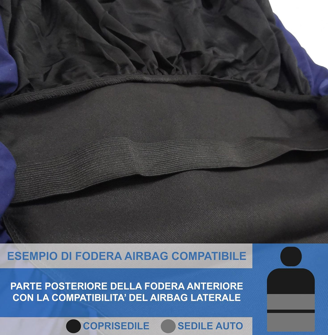 Lupex Shop FIAT 500 einfarbige Sitzbezüge, Schwarz, Schwarz