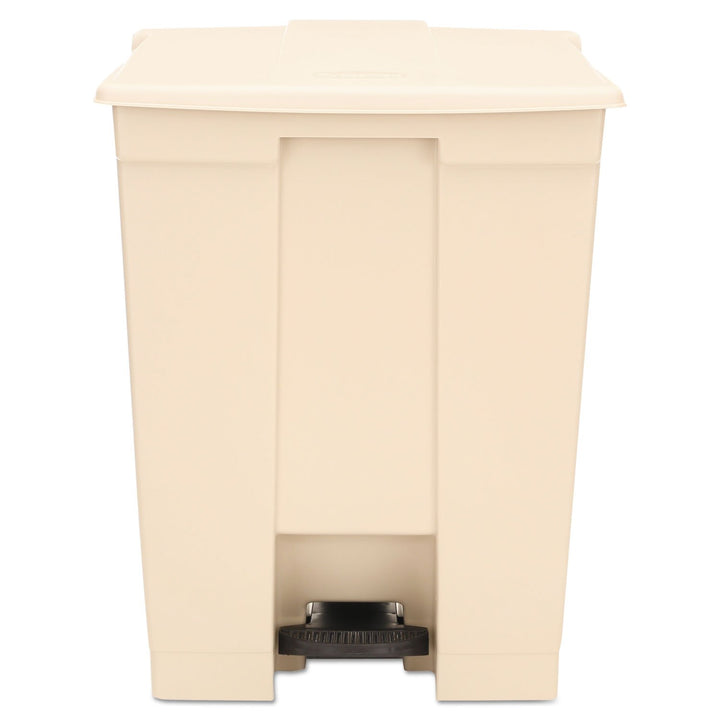 Rubbermaid Commercial Products 18gal HDPE Step On Trash Can - Beige, beige