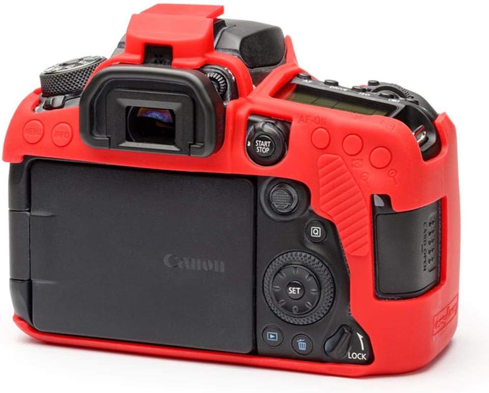 easyCover - Silikon Kameratasche - Schutz für Ihre Kamera - Canon 90D - Rot
