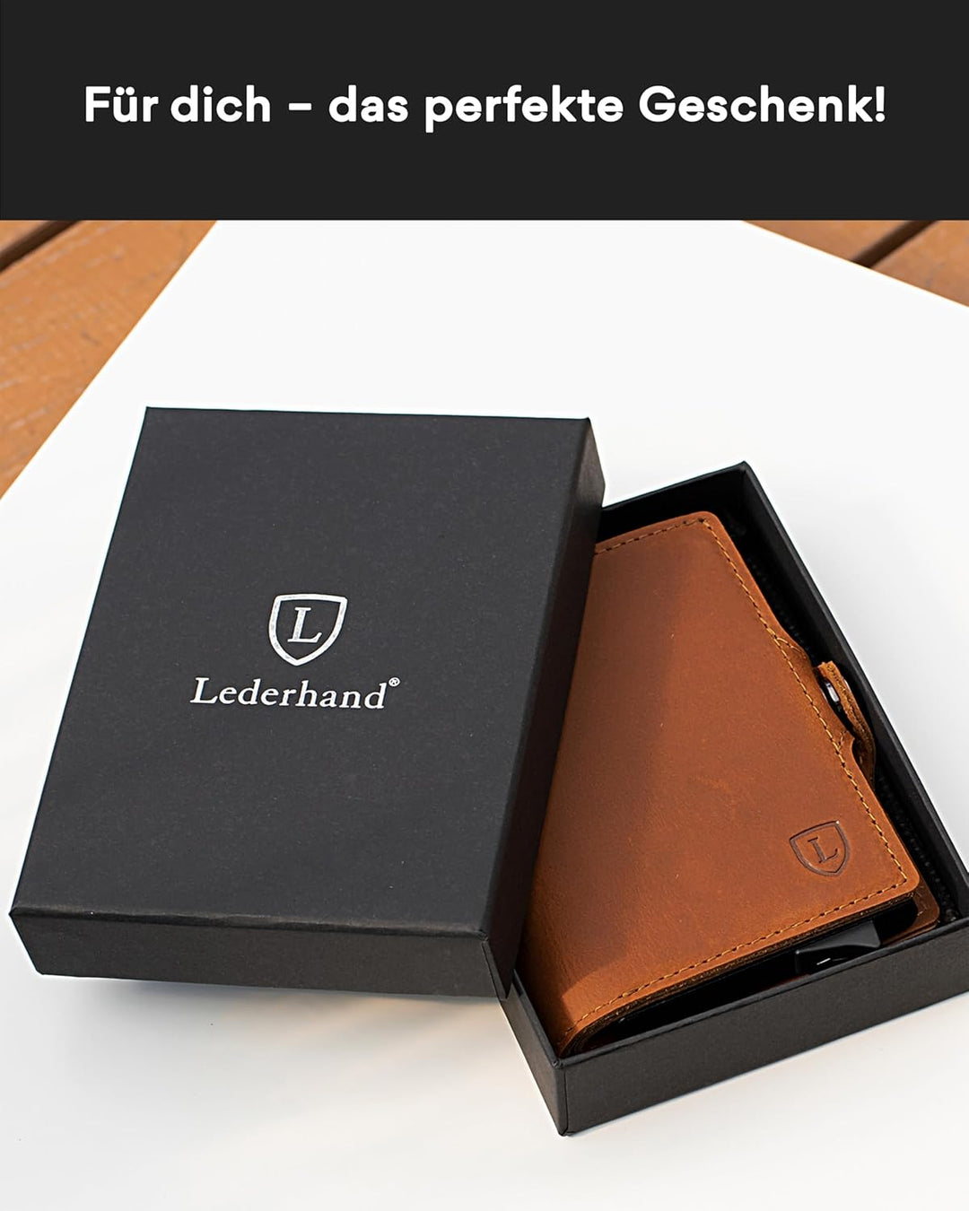 Lederhand Swipe Classic – Premium Echtleder Geldbörse handgemacht für Herren und Damen Portemonnaie