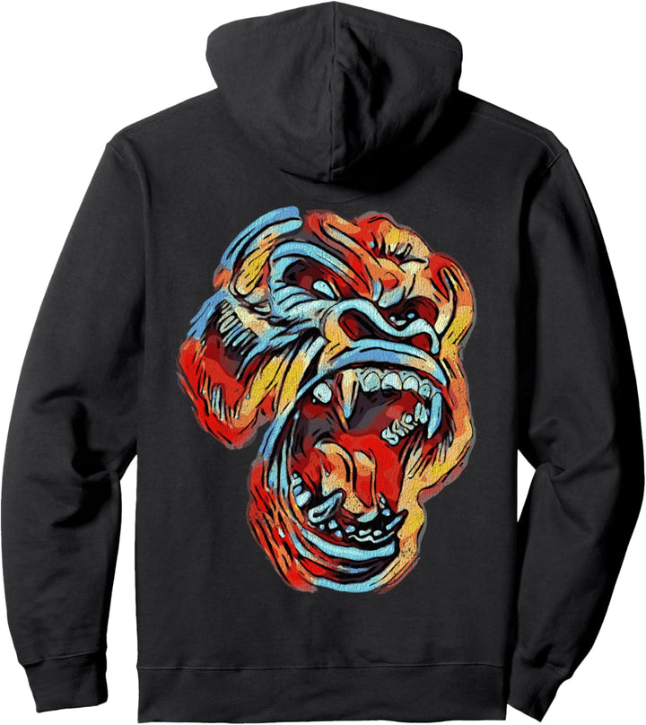 Gorilla Shirt Bunter Angry Ape Graphic Gorilla Head Pullover Hoodie