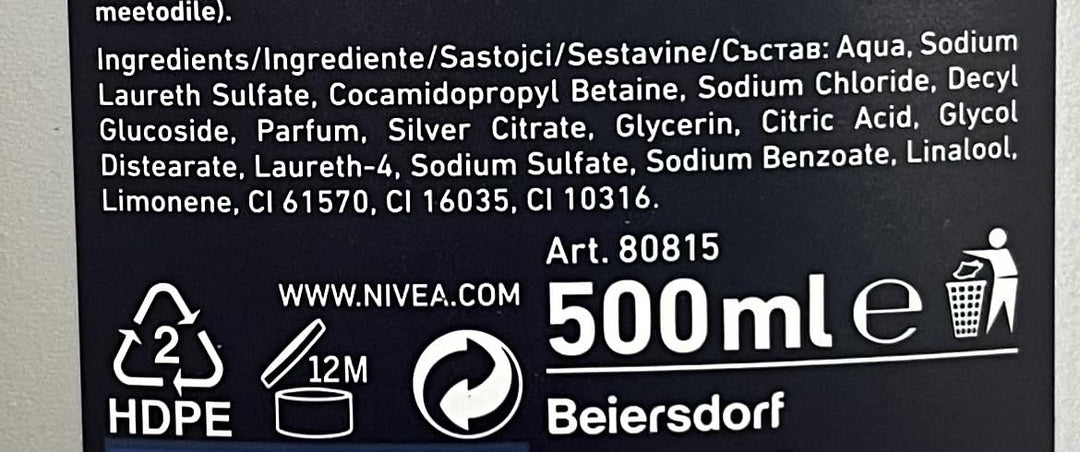 Nivea Men Silver Protect Shower Gel 500 ml - by Nivea