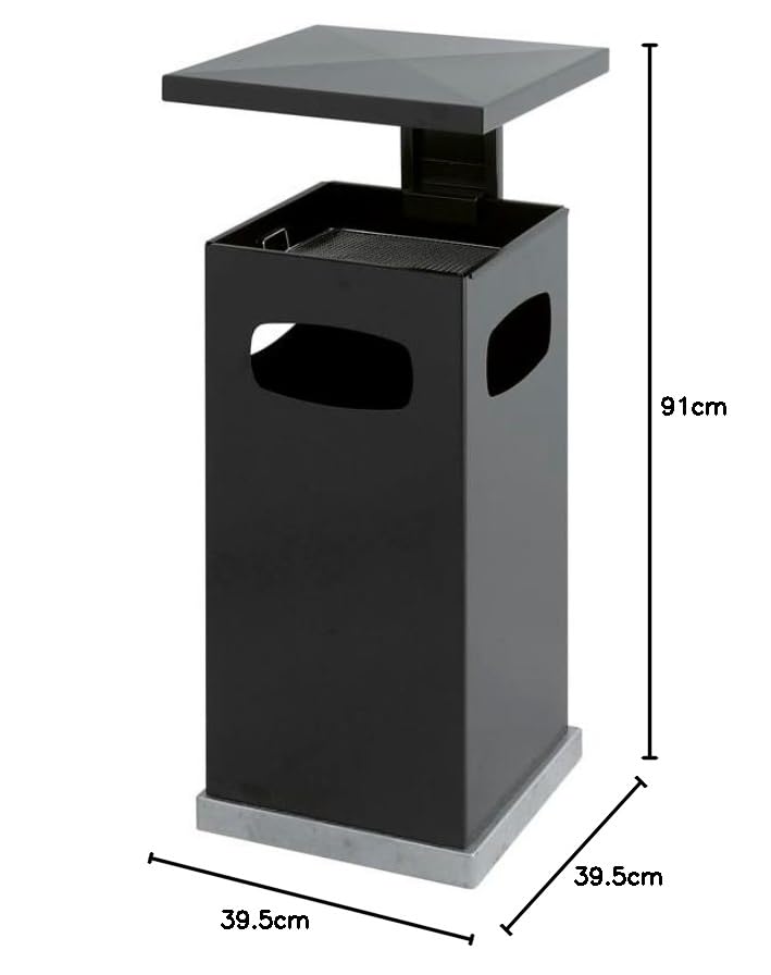 PROREGAL Metall Kombiascher mit abnehmbarem Dach | 70 Liter, HxBxT 91x39,5x39x5cm | Inkl. Befestigun
