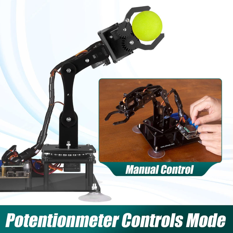 Adeept 5-DOF Roboterarm-Set, programmierbar, STEM, pädagogischer 5-Achsen-Roboterarm mit OLED-Displa