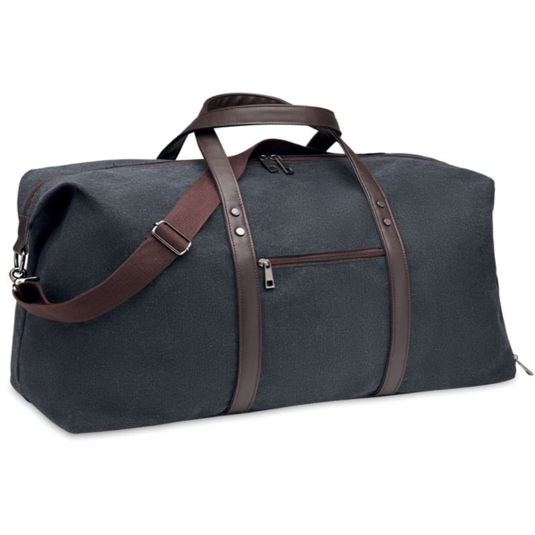 Weekender Tasche Schwerer Denim Canvas - Details aus recyceltem PU - Schuhtasche - Innenfutter recyc