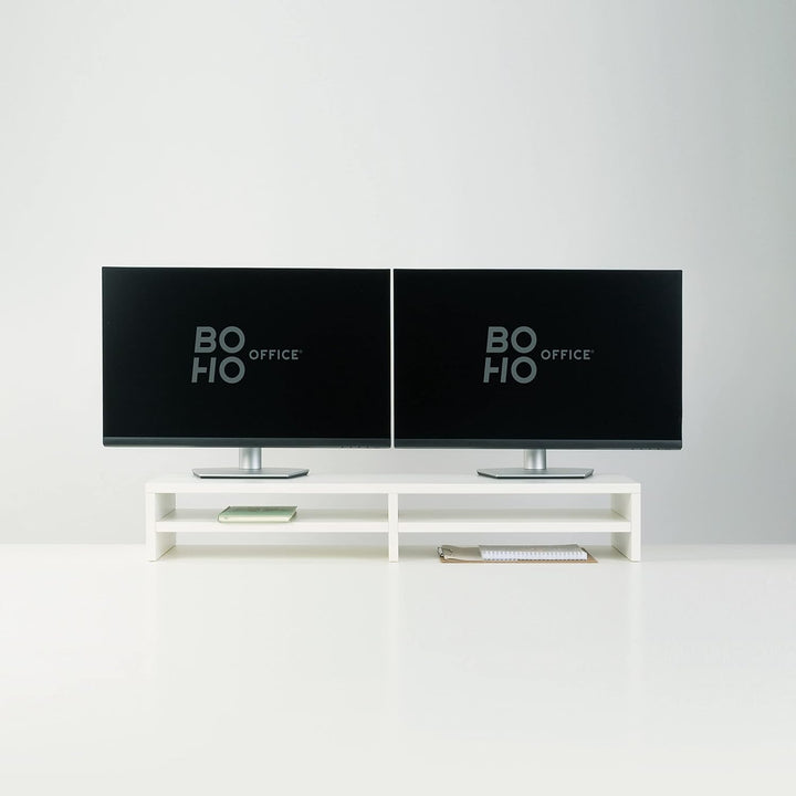 boho office® ergonomischer Monitoraufsatz, Bildschirmerhöhung, Monitorständer, Tischaufsatz mit viel