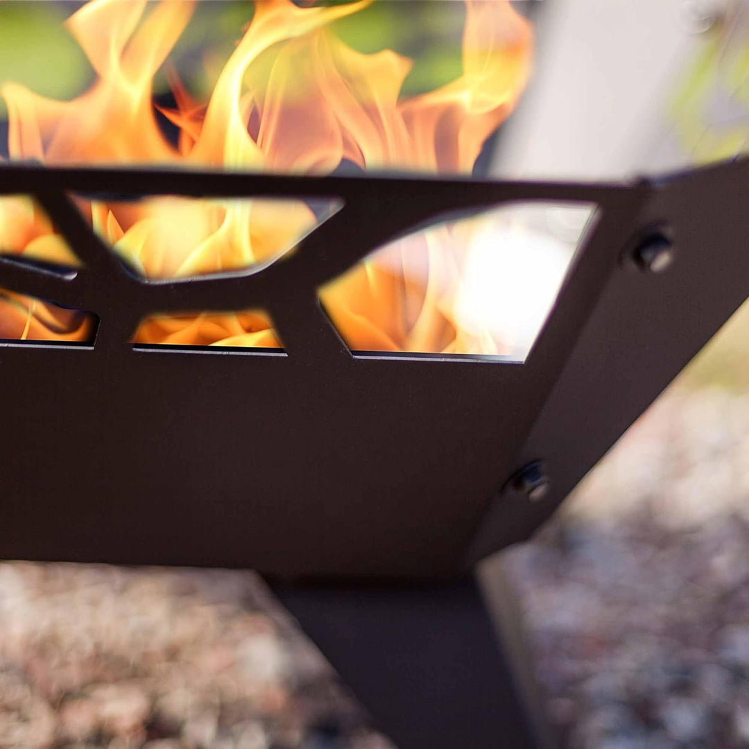 dobar® 35416 Feuerschale Viereckig | Feuerstelle Bausatz aus Stahlblech | Gartenfeuer für Terrasse/B
