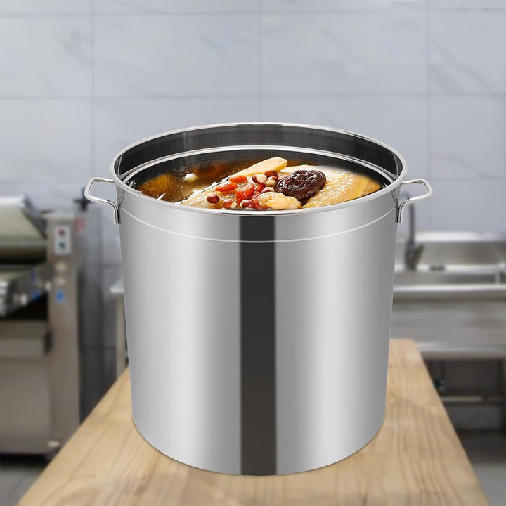 Edelstahl Topf, 100 L kochtopf gross, Gastronomie Kochtopf Suppentopf,Kochgeschirr-Saucen topf mit K