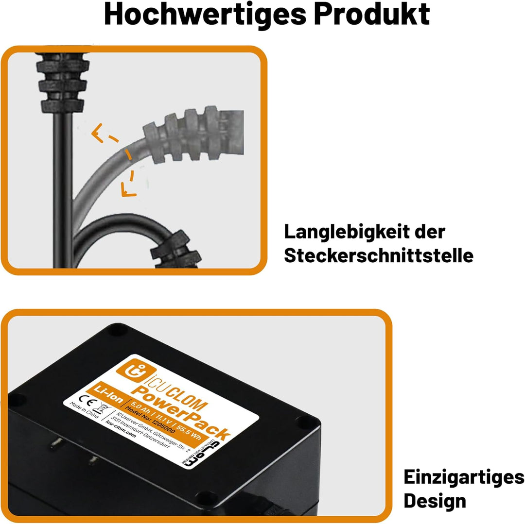 Externer Super Li-Ion Akku 5000 mAh - 3 Monate Laufzeit - kompatibel mit vielen Wild- und Jagdkamera