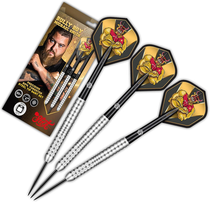 Shot! Steel Darts Michael Smith Bully Boy Precision 80% Tungsten Steeltip Darts Steeldart Hochwertig