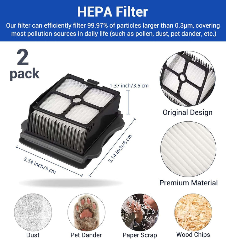 Bürstenrolle und Filter Ersatzteile kompatibel für Tineco Floor One S5/S5 Pro/S5 Pro 2/S5 Extreme, 2