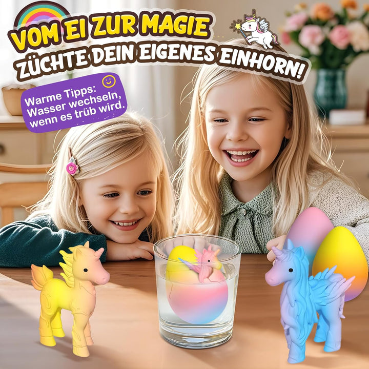Coodoo Einhorn Schlüpft Regenbogeneier für Kinder - 6er Pack Einhorn Geschenke für Mädchen & Jungen,