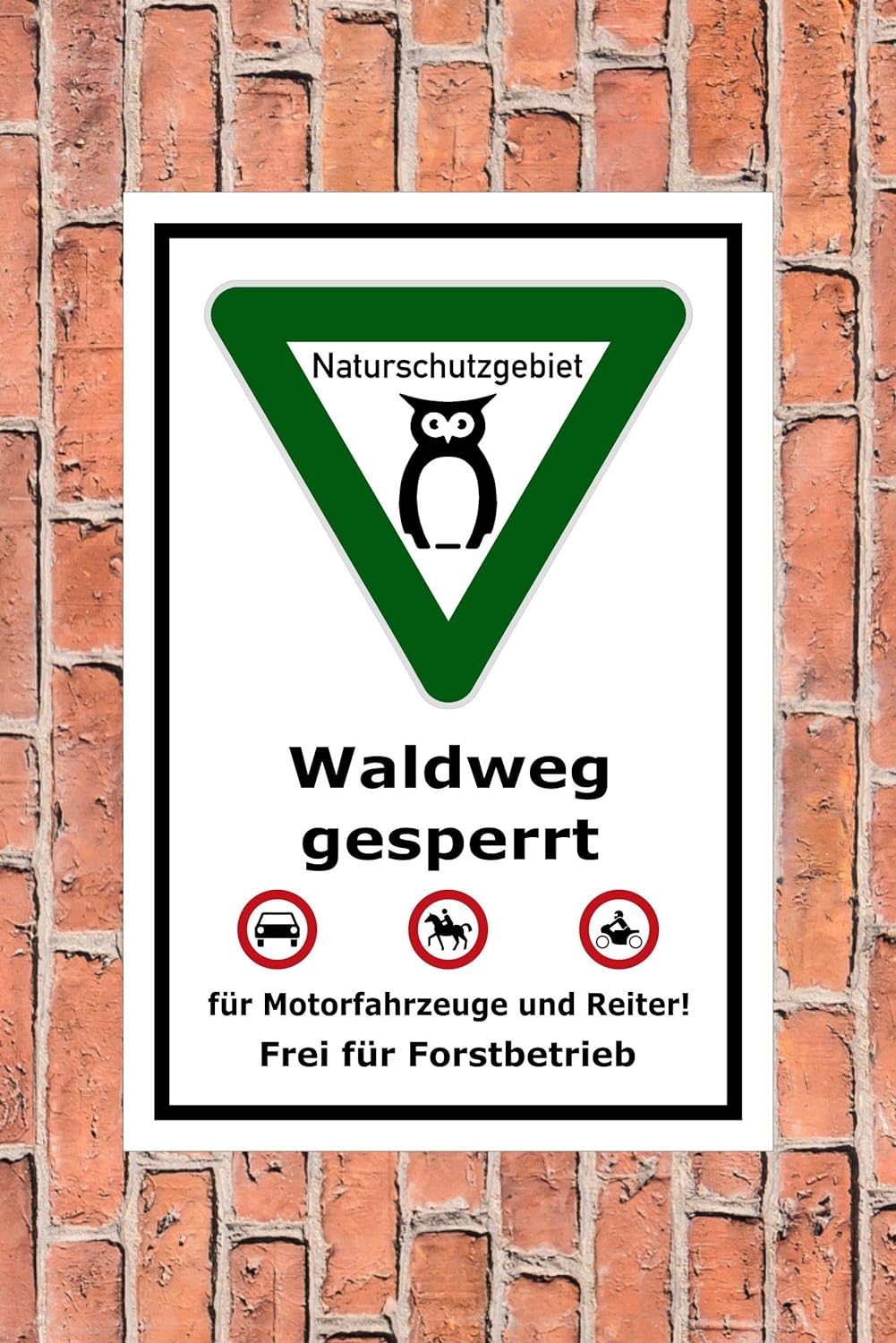 Melis Folienwerkstatt Schild Naturschutzgebiet Waldweg - 60x40cm - Bohrlöcher - 3mm Aluverbund – 20