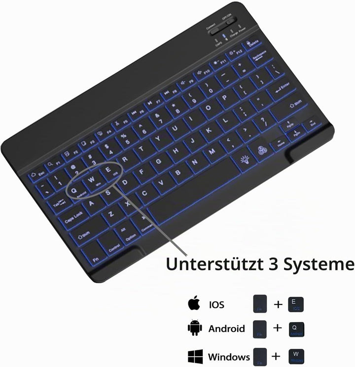 Tastatur hülle für Lenovo Tab M11/K11/Idea Tab 11" Hülle mit Tastatur 7 Farben Beleuchtung magnetisc