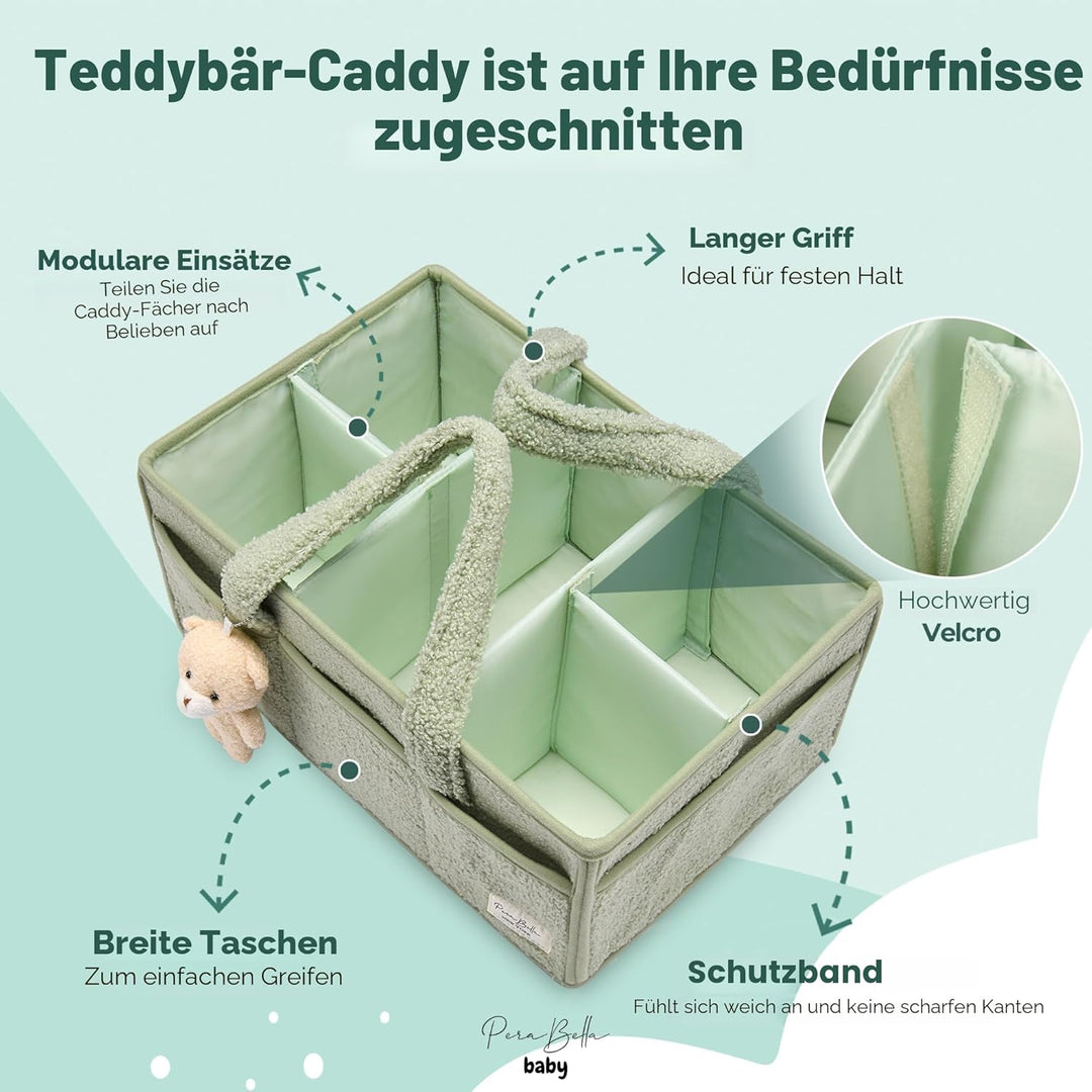 PeraBella Baby-Windel-Caddy Organizer für Wickeltisch, Baby-Aufbewahrungskorb für Windeln und Feucht