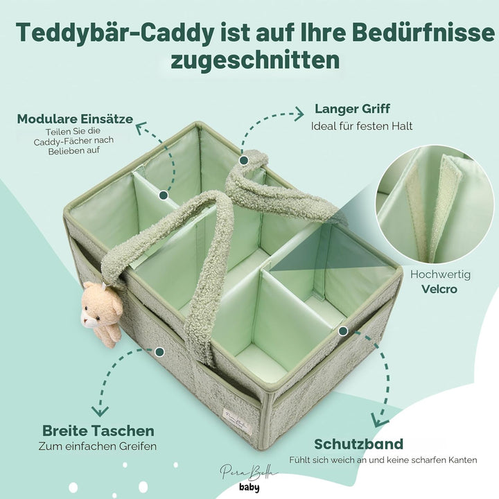 PeraBella Baby-Windel-Caddy Organizer für Wickeltisch, Baby-Aufbewahrungskorb für Windeln und Feucht